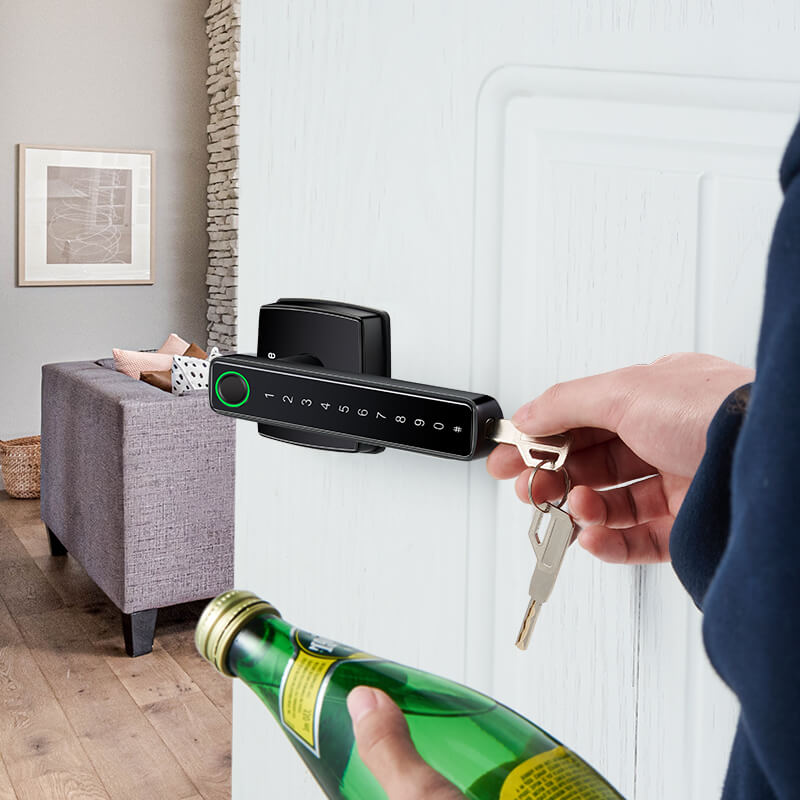 Elemake Fingerprint Wifi Smart Lock Work with Alexa/Google Assistant for Bedroom