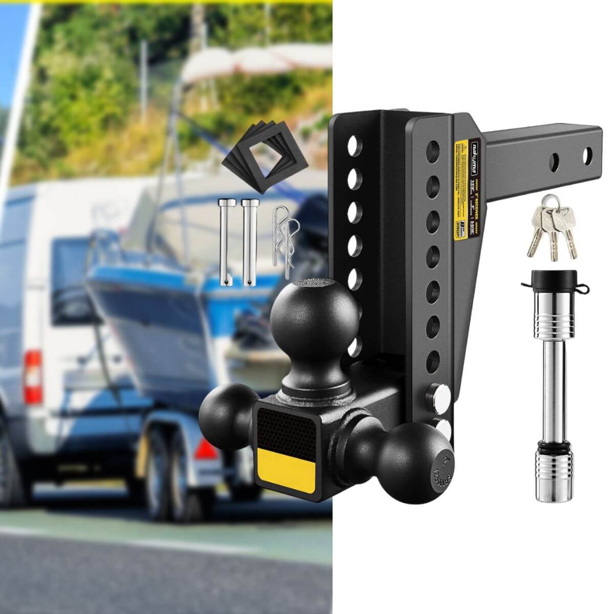 Trailer Tow Hitch With 8inch Drop Hitch Ball Mount For Truck Car RV