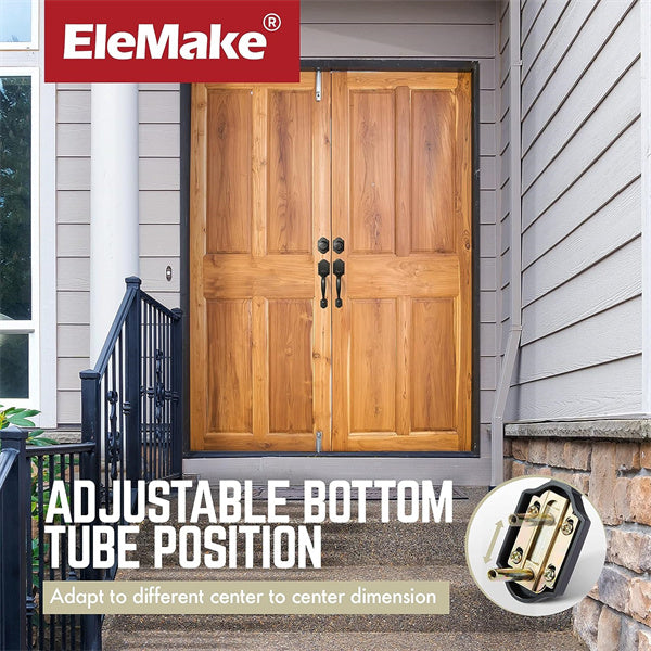 Elemake Front Door Handle Set with Deadbolt Lock, Black Keyed Entry Handle Door Lever Set
