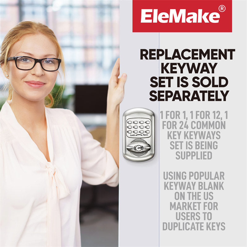 Elemake 12 Pack All Keyed Same, Keyless Deadbolt Keypad Entry Door Lock ...