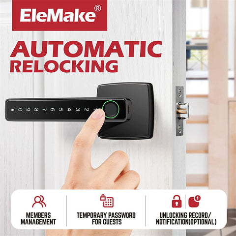 Elemake Fingerprint Wifi Smart Lock Work with Alexa/Google Assistant for Bedroom