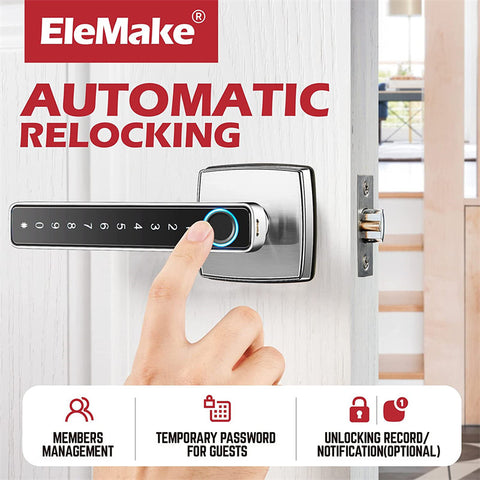 Elemake Fingerprint Door Lock Digital Electronic Locks for Bedroom