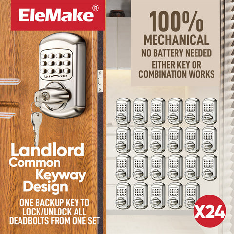 Elemake 24 Pcs Silver Keyless Deadbolt Keypad Entry Door Lock