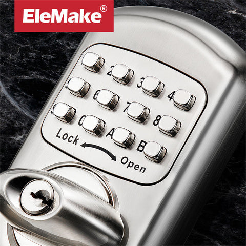 Elemake 12 Pcs Keyless Deadbolt Keypad Entry Door Lock Silver