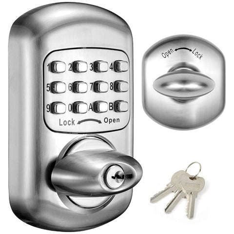Stainless Steel 100% Mechanical Keyless Entry Door Lock With Keypads
