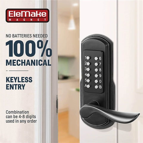 Elemake Exterior Door Locks Keyless Front Door Lock Right Handed